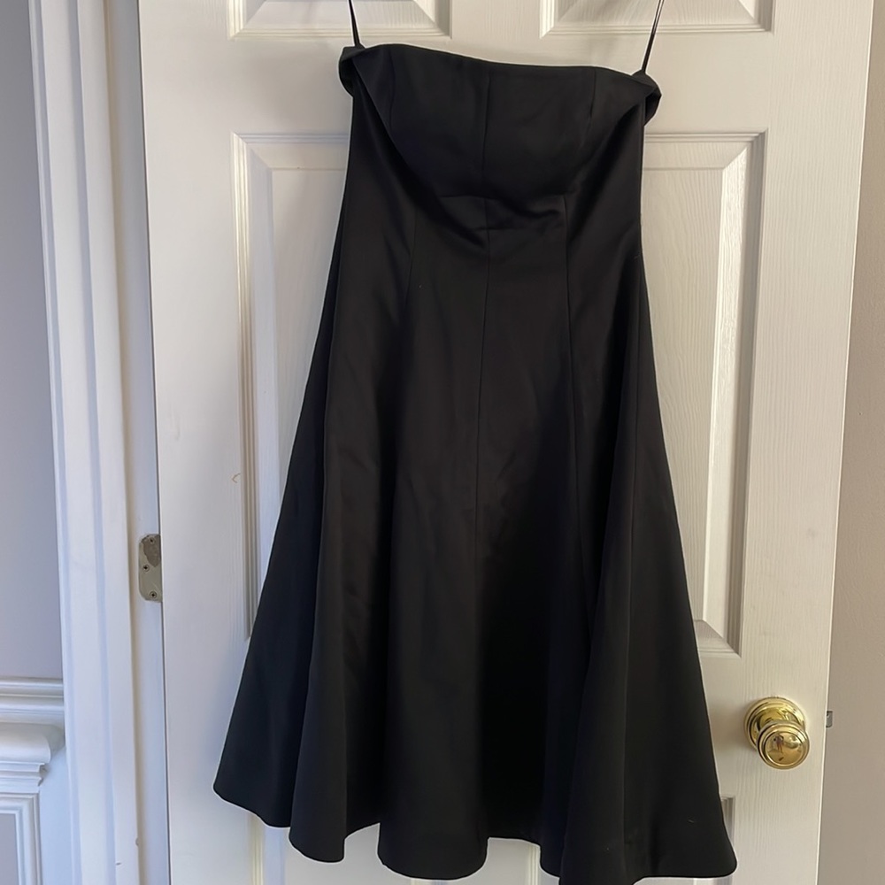 Strapless Wool Black Dress Perfect for Weddings